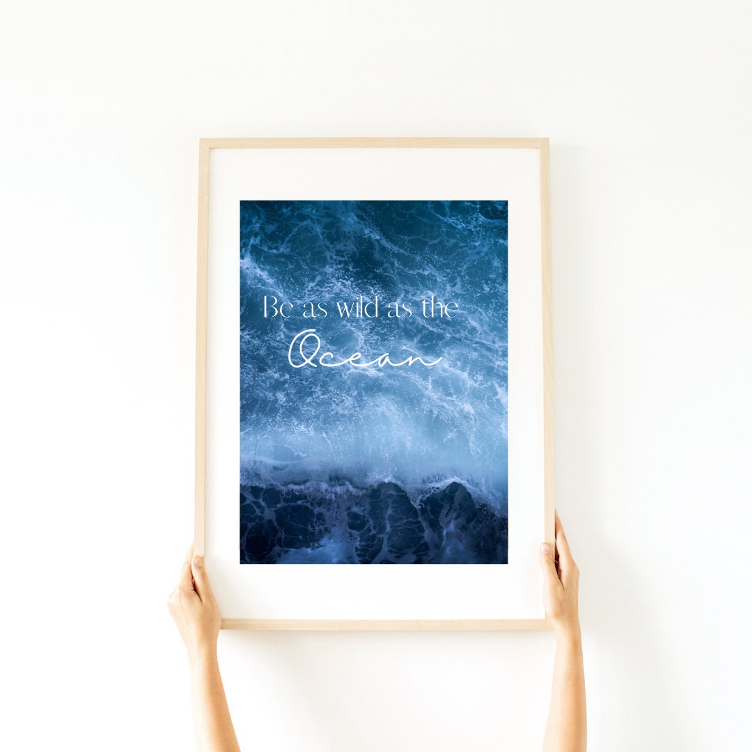 Be Wild Ocean Print, Nursery, Gender Neutral, Nursery Decor, Ocean Nursery Wall Art, Coastal Prints, Kids Wall Art, Instant Download
