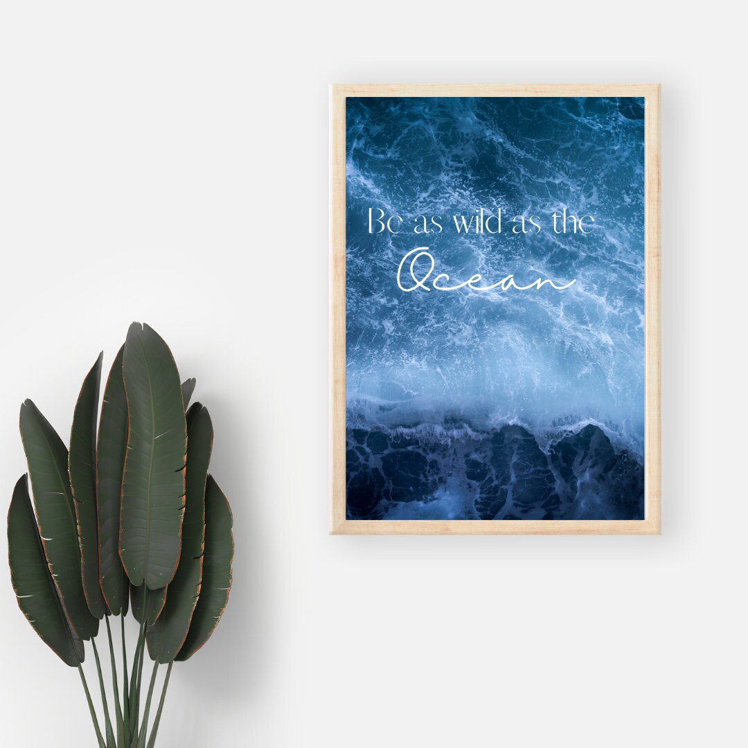 Be Wild Ocean Print, Nursery, Gender Neutral, Nursery Decor, Ocean Nursery Wall Art, Coastal Prints, Kids Wall Art, Instant Download
