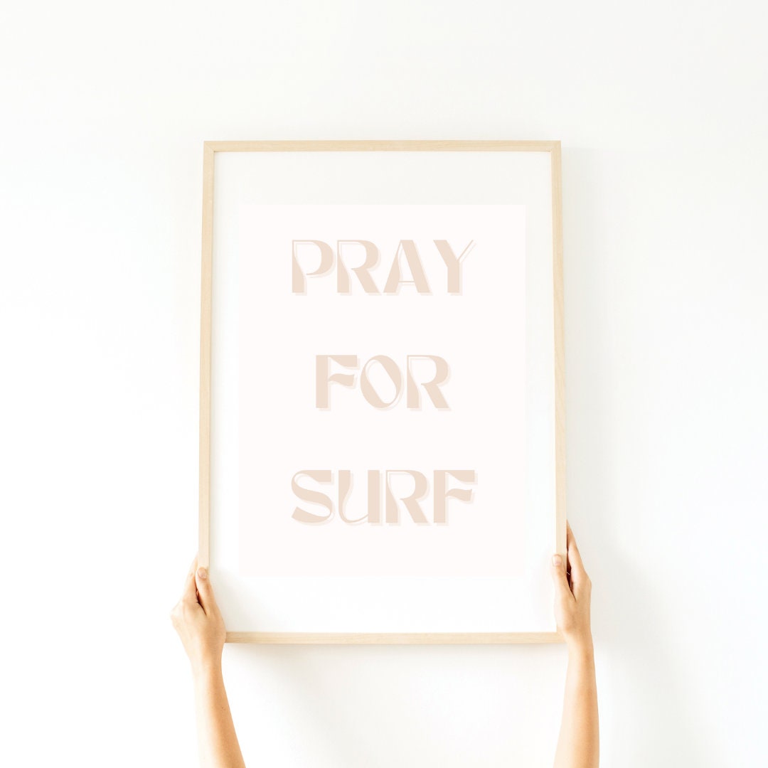 Surfing Digital Print For Kids Room | Pray For Surf | Surfer Print | Surfing Print | Surfing Wall Art