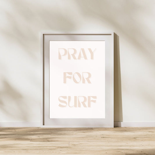 Surfing Digital Print For Kids Room | Pray For Surf | Surfer Print | Surfing Print | Surfing Wall Art