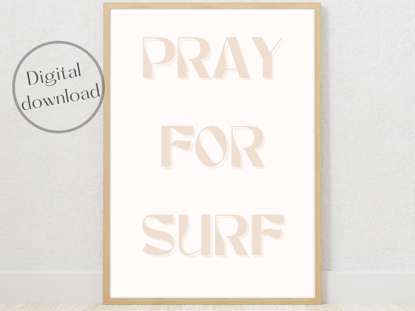 Surfing Digital Print For Kids Room | Pray For Surf | Surfer Print | Surfing Print | Surfing Wall Art
