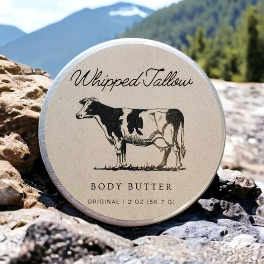 Tallow Balm, Whipped Calendula Tallow Skin Cream, Grass-fed & Finished Tallow, Body Butter, Whipped Tallow