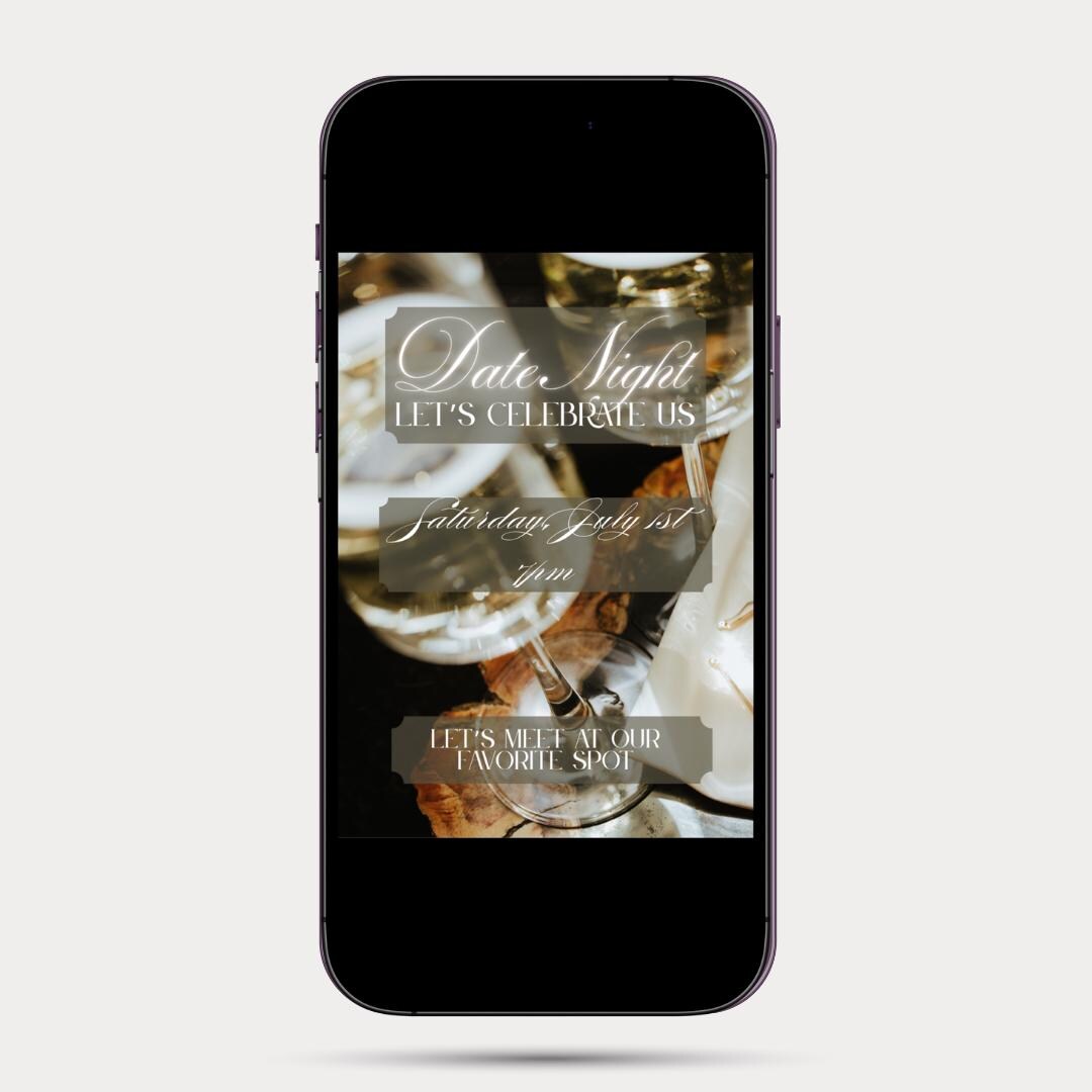 Date Night Invitation: Elegant Couples Dinner Party Invite (Digital Download, 5x7 inches Canva Template)