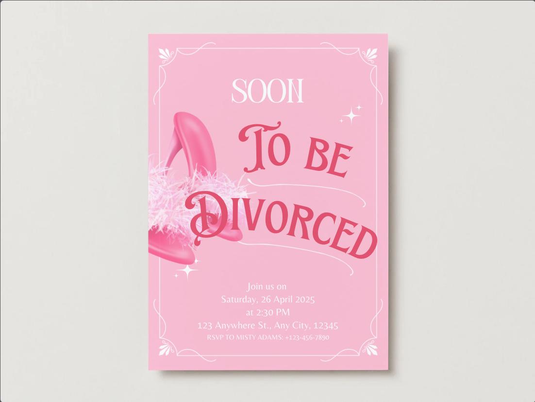 Divorce Party Invitation: Editable Breakup Bash Template (Digital Download 5x7in Canva Template )