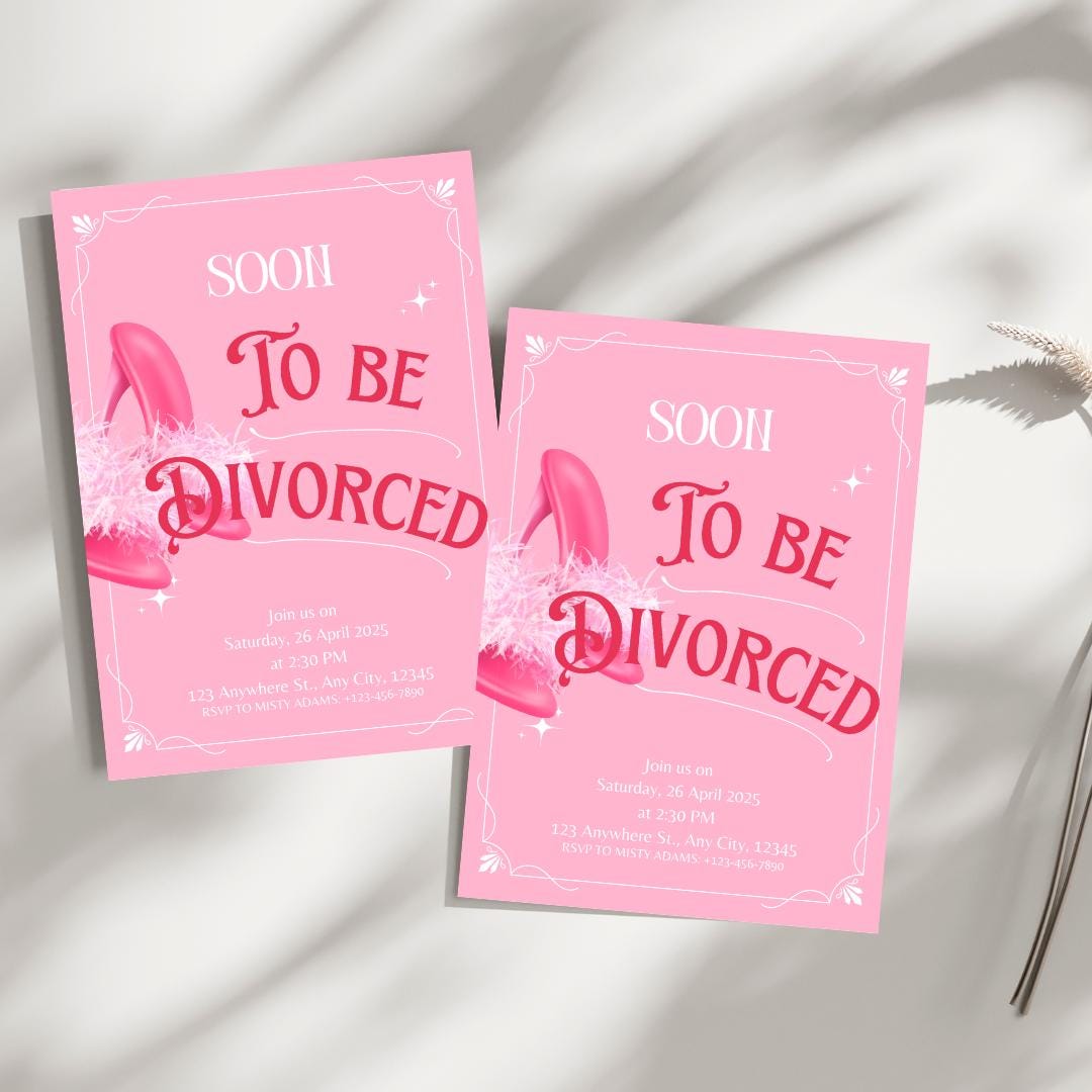 Divorce Party Invitation: Editable Breakup Bash Template (Digital Download 5x7in Canva Template )