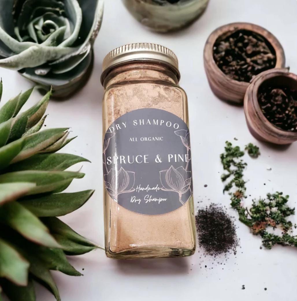Organic Dry Shampoo Powder: All Natural, Dark Hair Formula