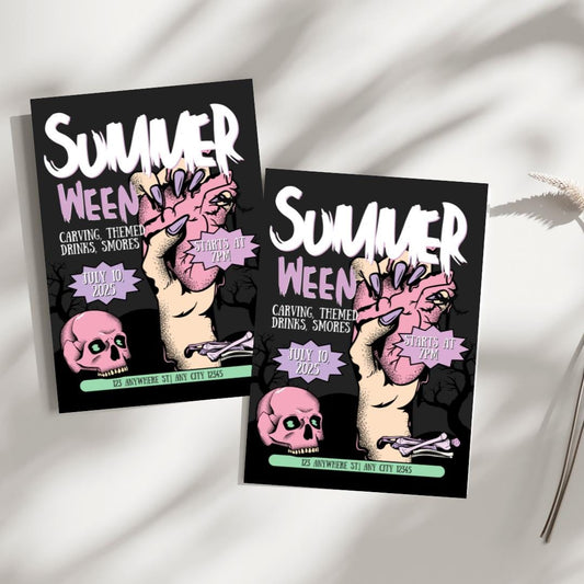 Summerween Party Invitation: Spooky Halloween Theme (Digital Download)
