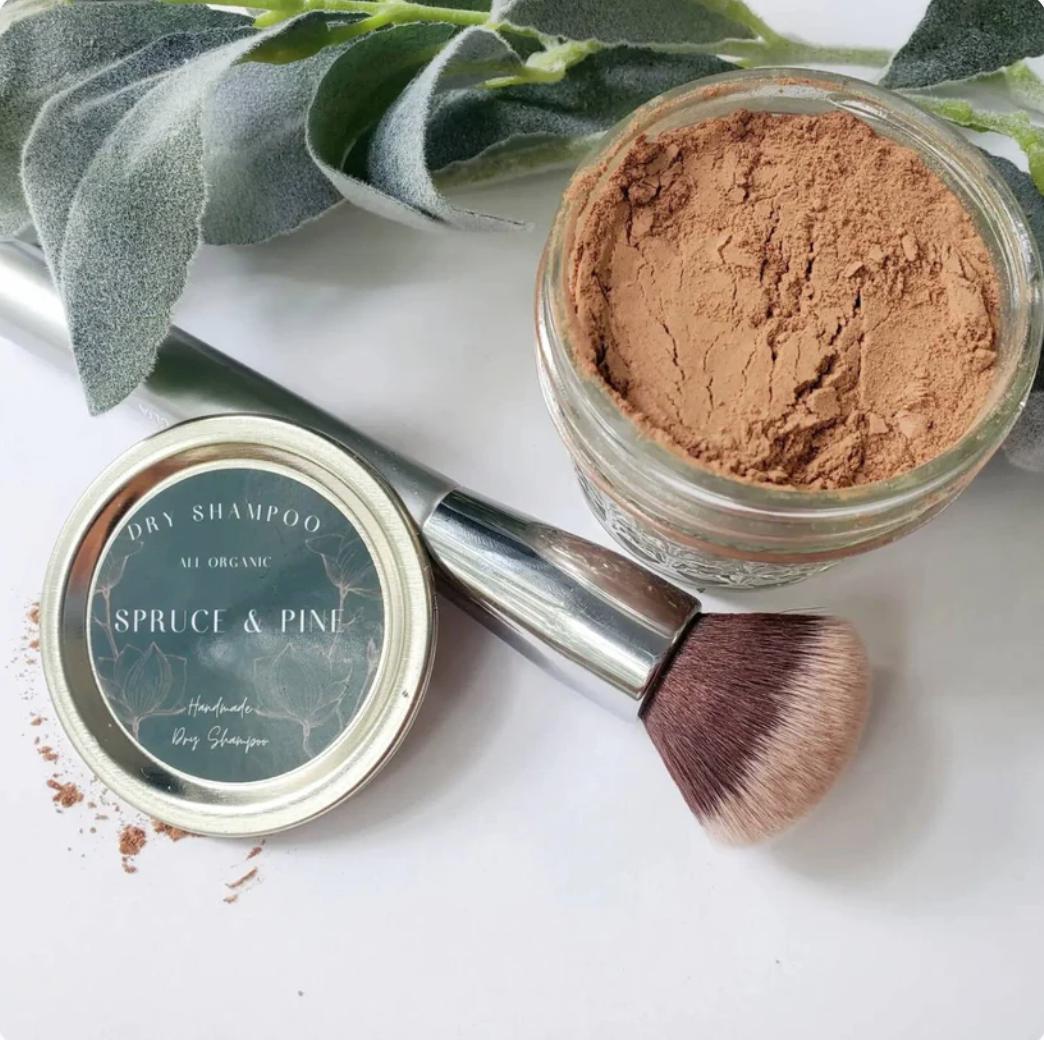 Organic Dry Shampoo Powder: All Natural, Dark Hair Formula