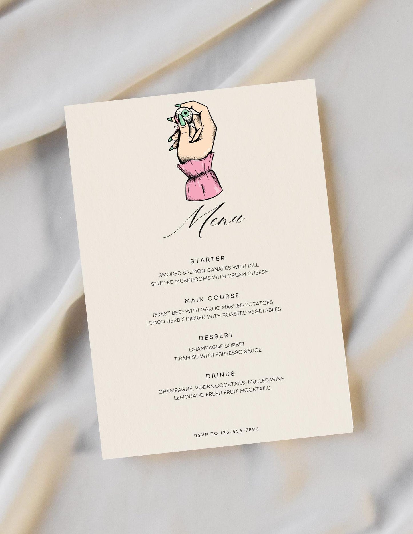 Summerween Eyeball Party Invitation & Dinner Menu (Digital Download)