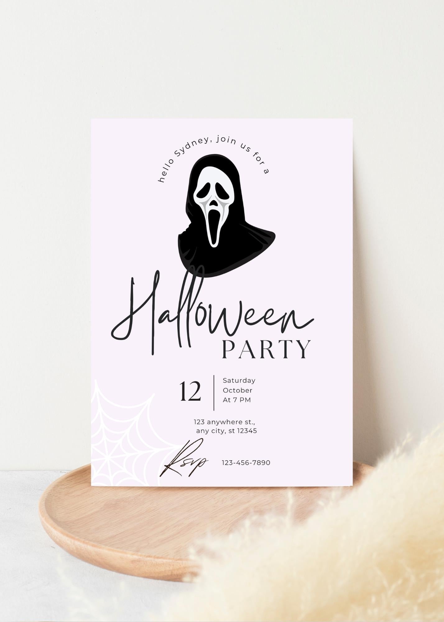 Ghostface Halloween Party Invitation: Scream-Inspired Digital Invite
