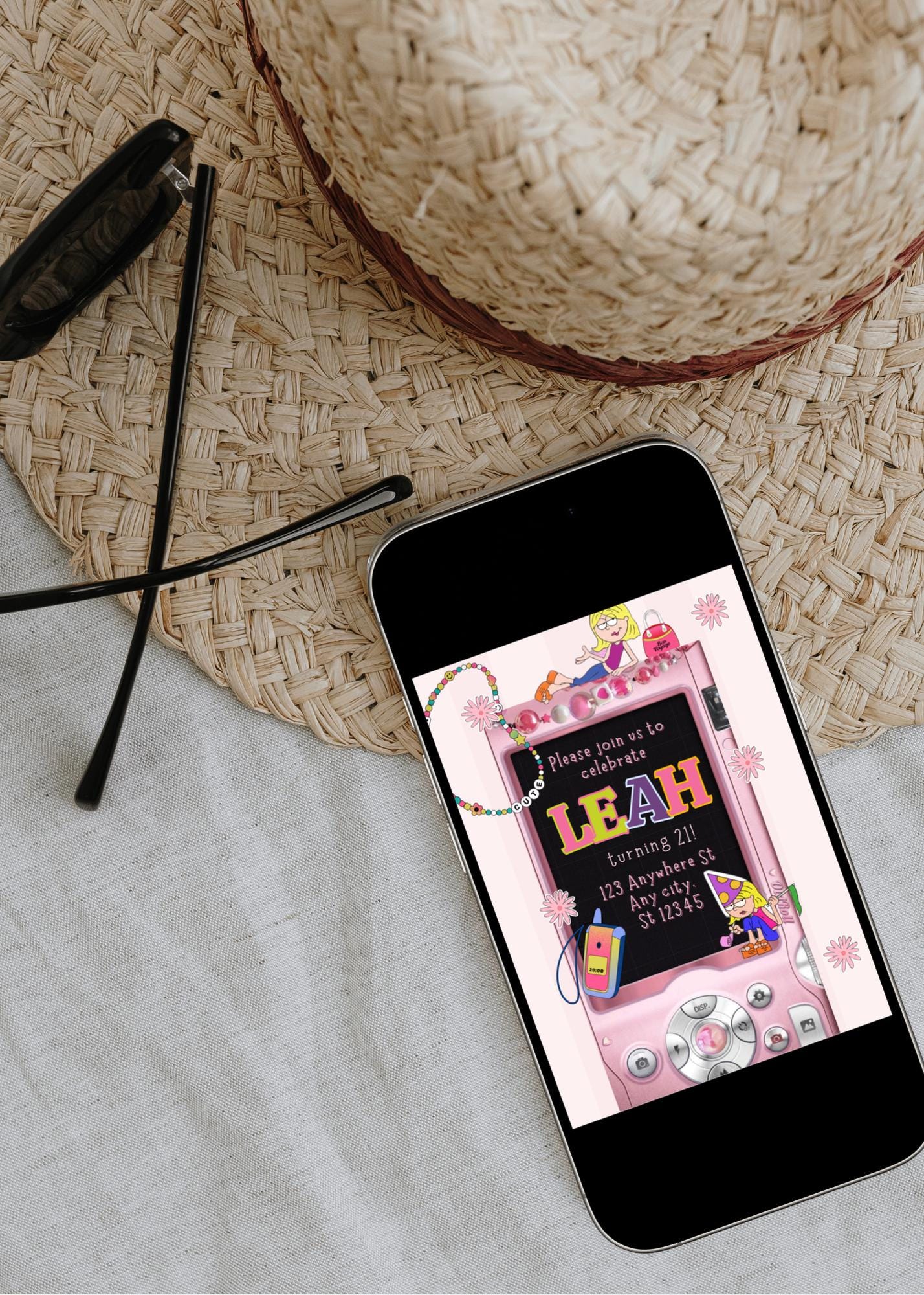 2000's Birthday Invite, Lizzie McGuire, Camera Birthday Invitation, Digital Download