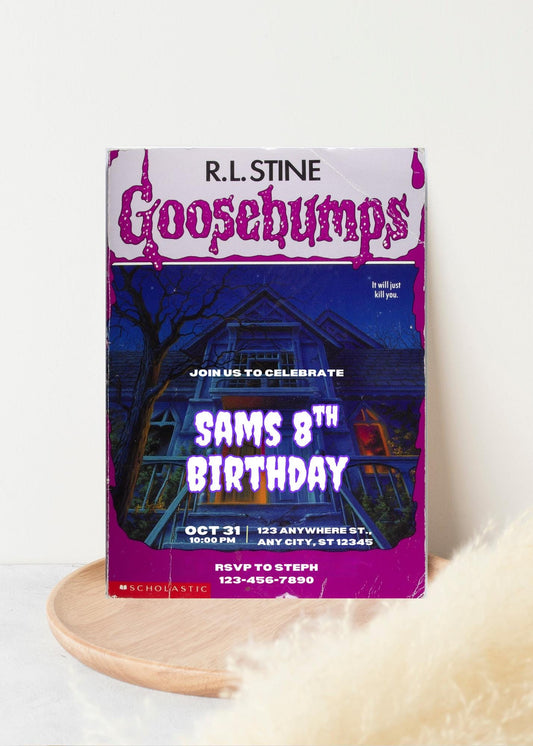 Goosebumps Birthday Invitation | Spooky 90s Horror Party Invite (Digital Download)