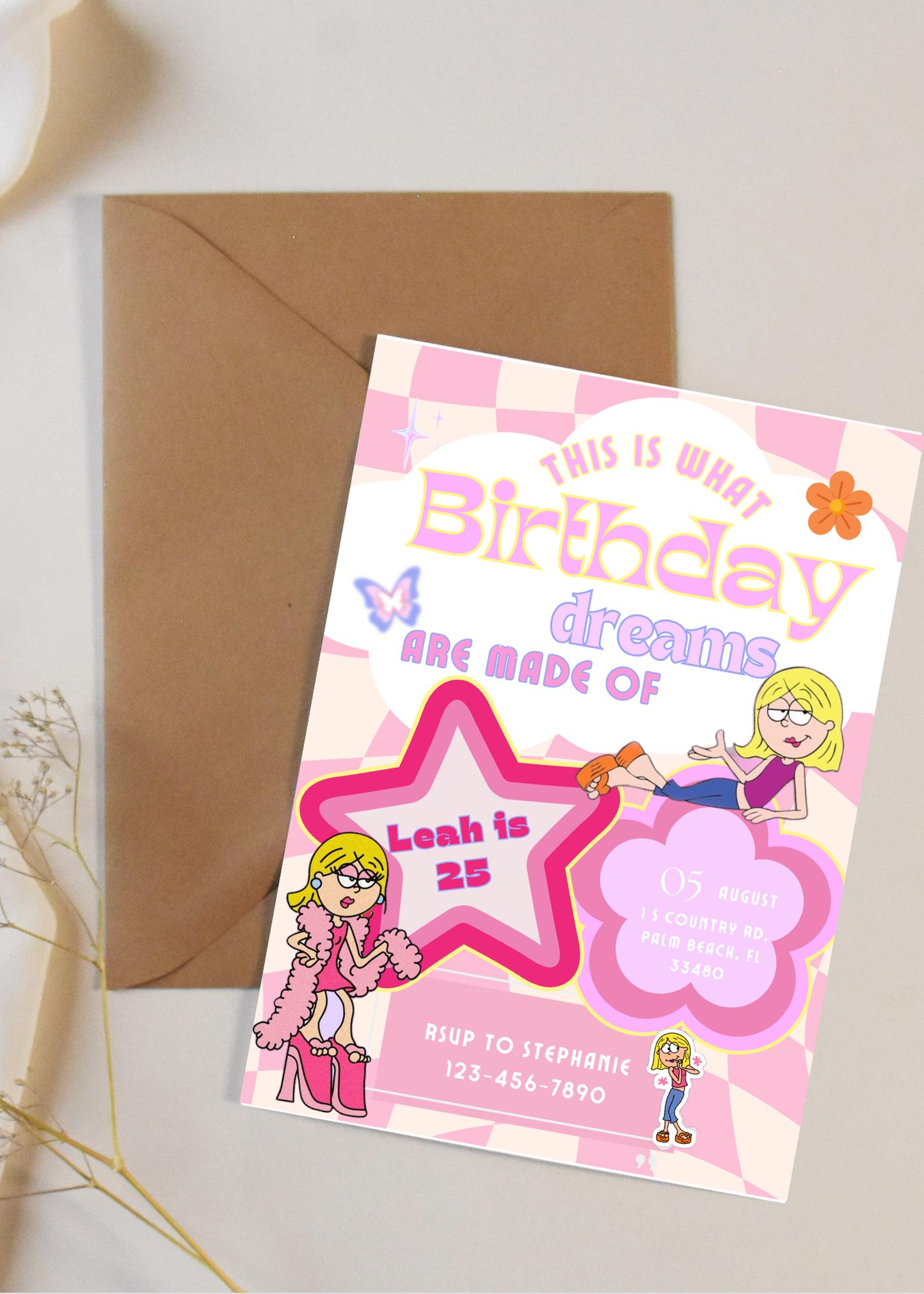Lizzie McGuire Birthday Invitation | Retro 2000s Template (Digital Download)