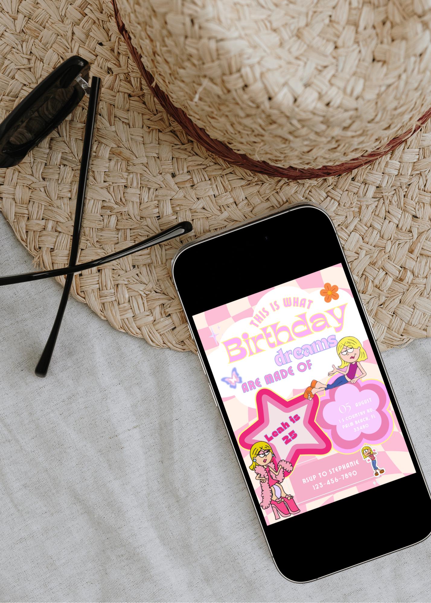 Lizzie McGuire Birthday Invitation | Retro 2000s Template (Digital Download)
