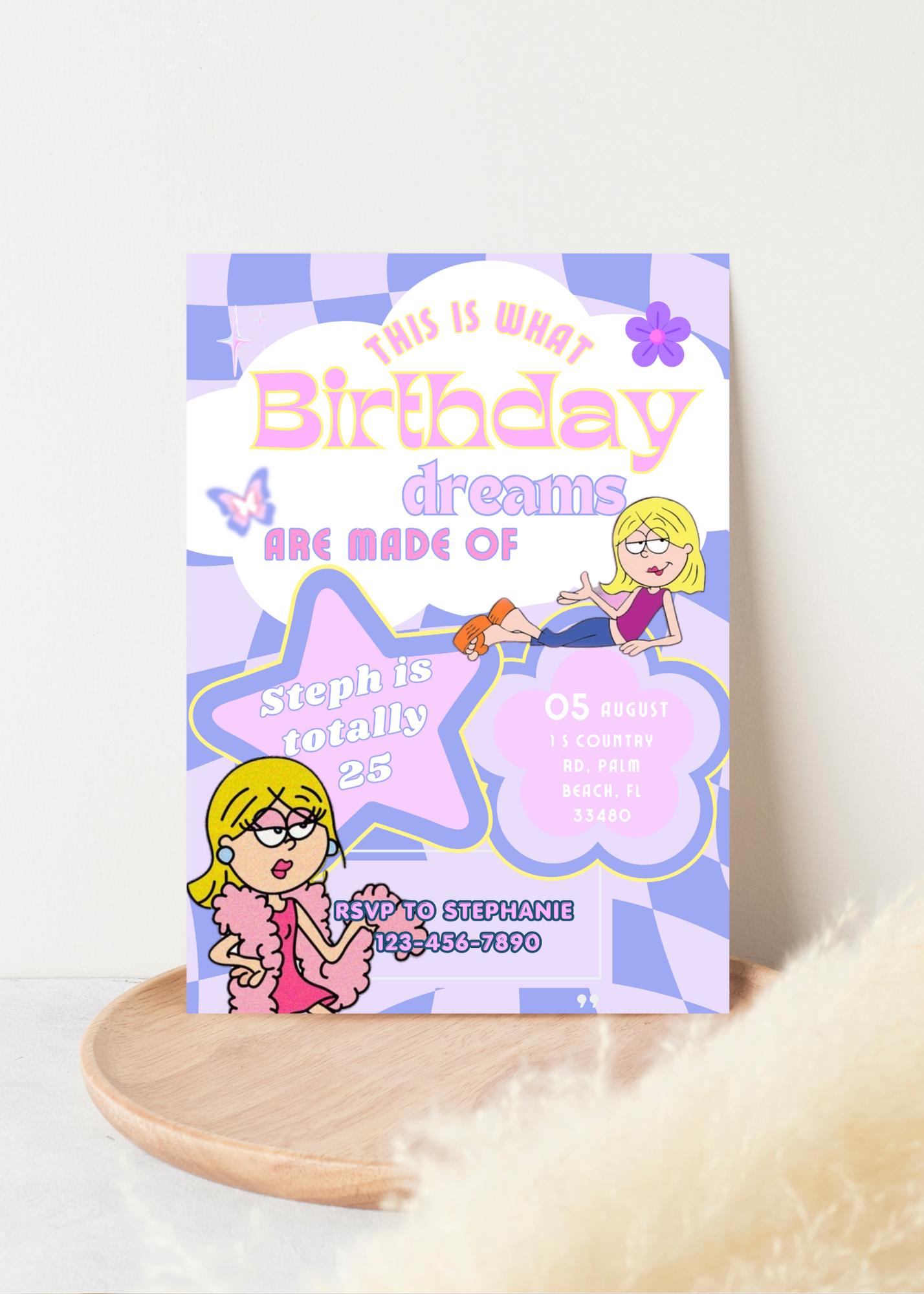 Lizzie Mcguire Birthday Invitation, Y2K Birthday Party, Digital Download