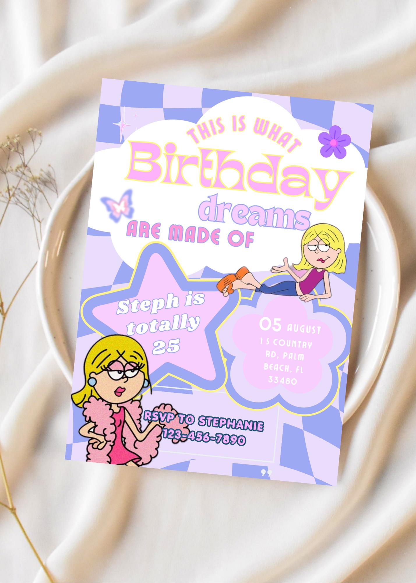 Lizzie Mcguire Birthday Invitation, Y2K Birthday Party, Digital Download