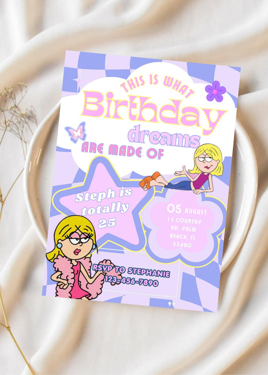 Lizzie Mcguire Birthday Invitation, Y2K Birthday Party, Digital Download